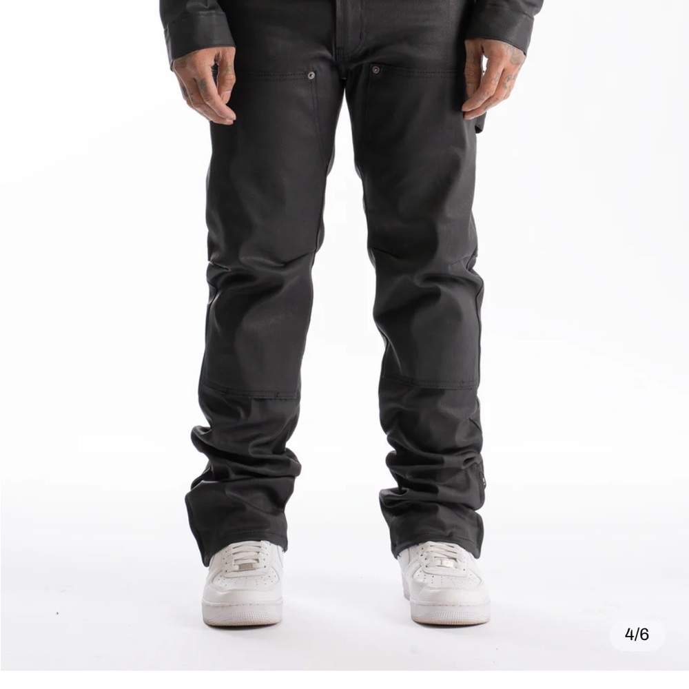 MINT CREW COATED DENIM CARPENTER PANT (BLACK)